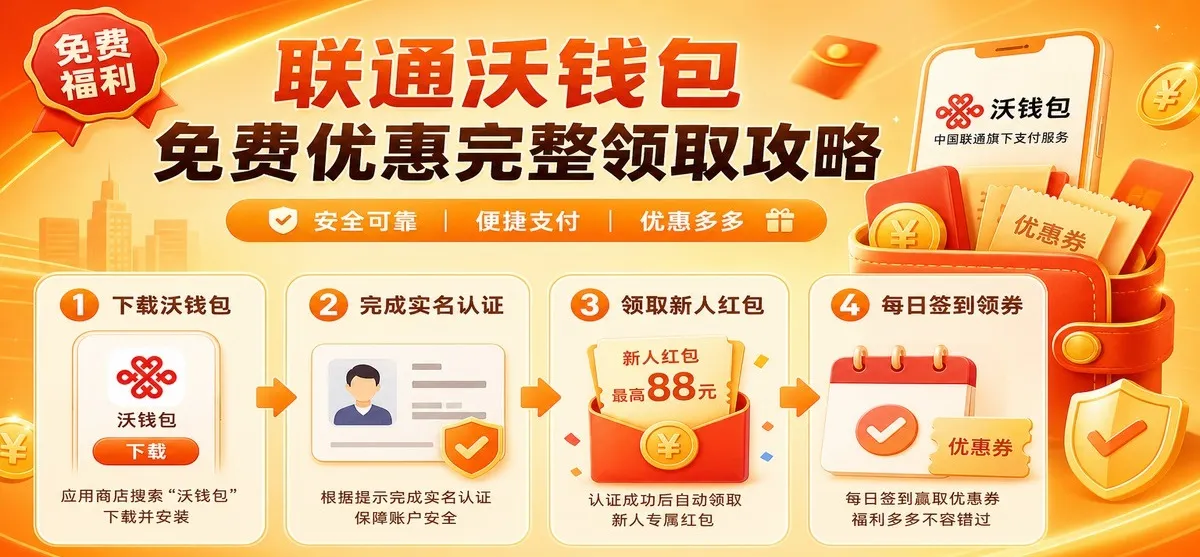 联通沃钱包免费优惠完整领取攻略