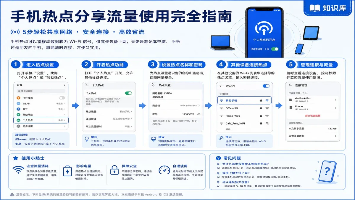 手机热点分享流量使用完全指南