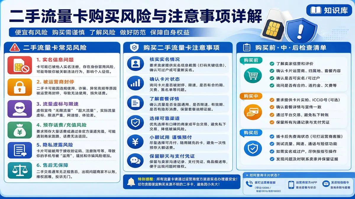二手流量卡购买风险与注意事项详解