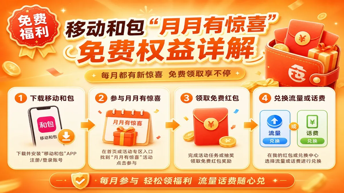 移动和包”月月有惊喜”免费权益详解