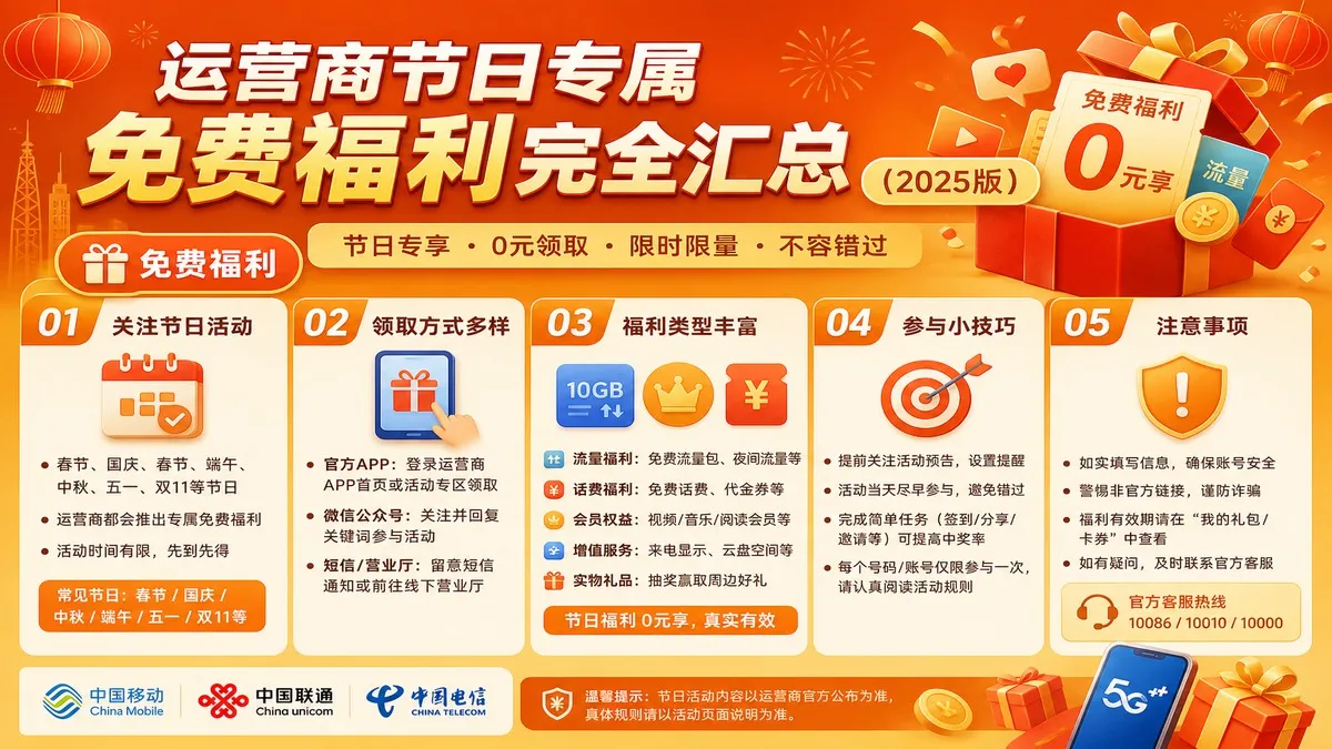 运营商节日专属免费福利完全汇总（2025版）