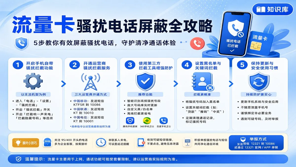 流量卡骚扰电话屏蔽全攻略