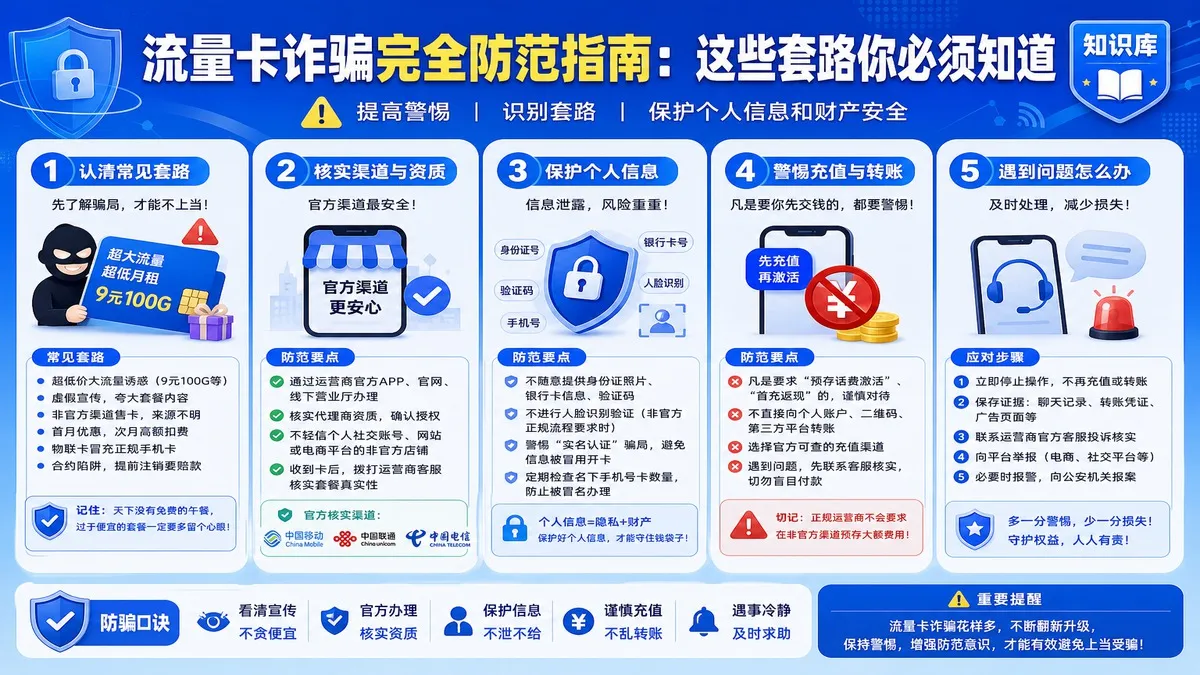 流量卡诈骗完全防范指南：这些套路你必须知道