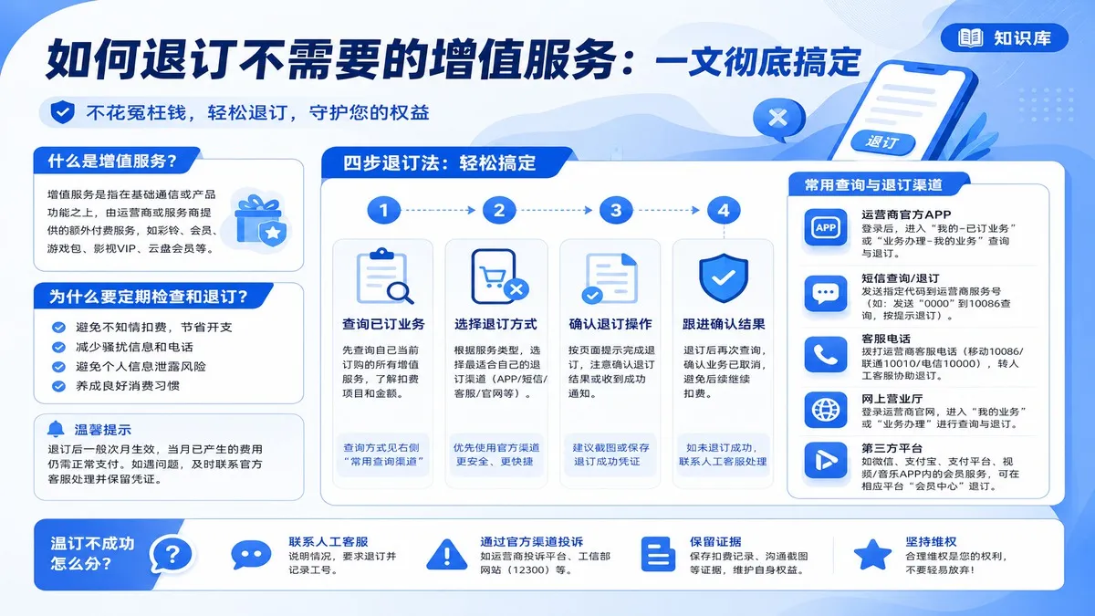 如何退订不需要的增值服务：一文彻底搞定