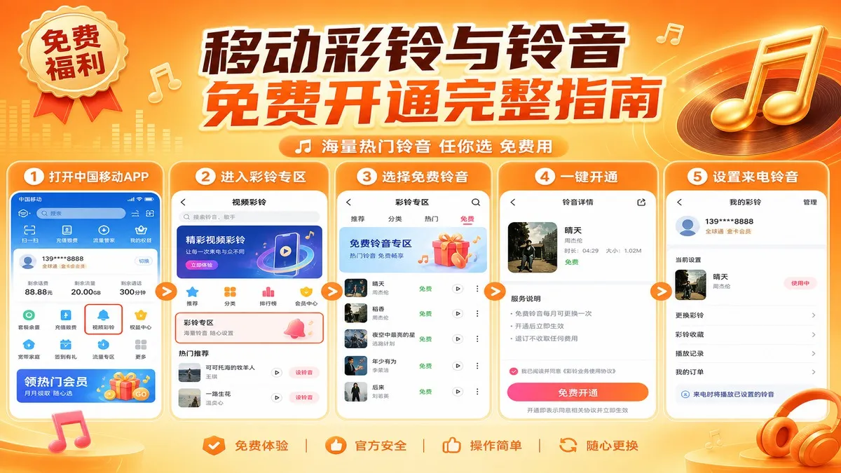 移动彩铃与铃音免费开通完整指南