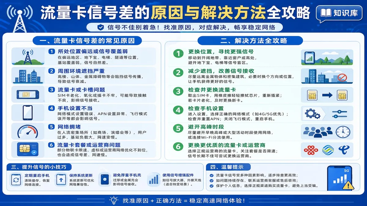 流量卡信号差的原因与解决方法全攻略