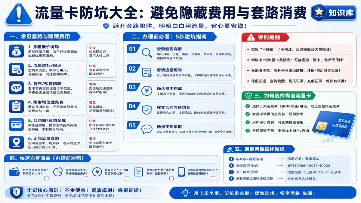 流量卡防坑大全：避免隐藏费用与套路消费
